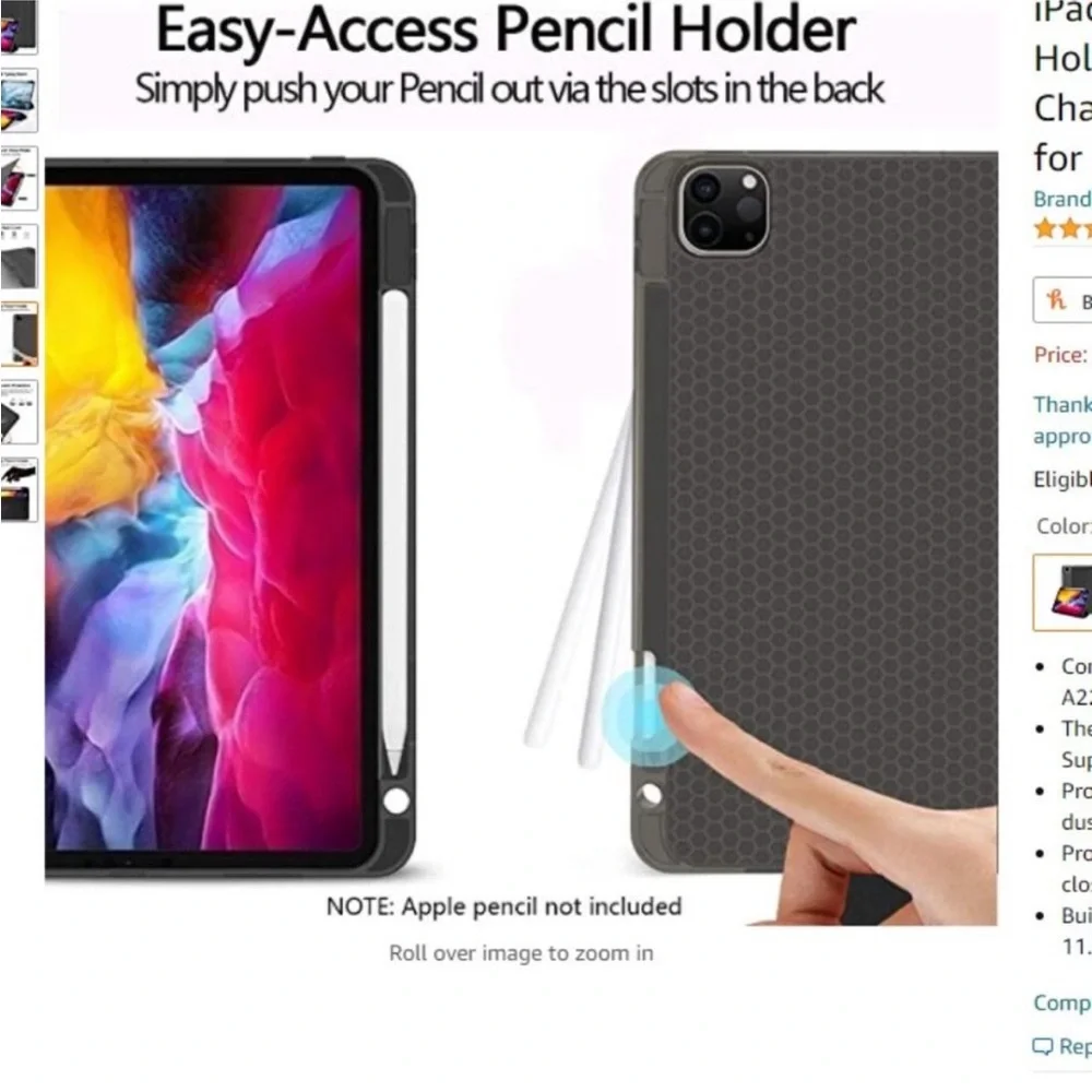 New IPad Pro 11 Case with Stand and Pencil Holder.